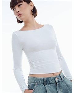 Лонгслив из вискозы с драпировкой Твое