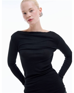 Лонгслив из вискозы с вырезом кармен Твое