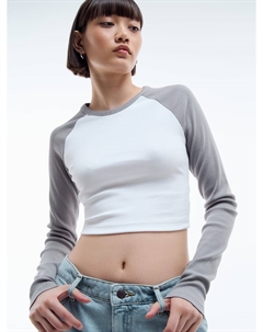 Короткий лонгслив с длинным рукавом реглан Твое