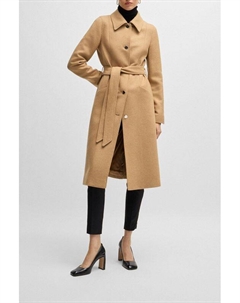 Пальто шерстяное с поясом Boss