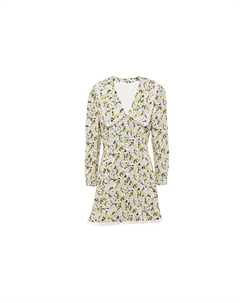 Платье с длинными рукавами женское желтое Miu miu