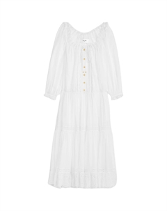 Платье женское с длинными рукавами, белый Celine