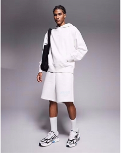 Свободные шорты из джерси coord в каменном цвете с синим логотипом Hugo blue