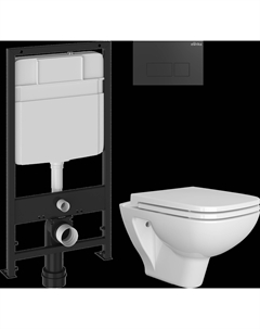 Комплект Унитаз подвесной Сочи 7508N003-0079 безободковый + Крышка Yakut 0344 быстросъемное, с микролифтом + Инсталляция EWRIKA ProLT 0026-2020 + Кнопка 0044 черная матовая Diwo