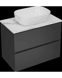 Тумба под раковину со столешницей Колдинг 80 антрацит, матовая белая Stworki