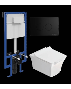 Комплект Унитаз подвесной Хадстен SETK3304-0616-001-1-6000 + Инсталляция 510162 + Кнопка Хельсинки 500471 черная матовая Stworki