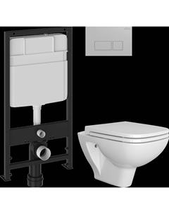 Комплект Унитаз подвесной Сочи 7508N003-0079 безободковый + Крышка Yakut 0344 быстросъемное, с микролифтом + Инсталляция EWRIKA ProLT 0026-2020 + Кнопка 0040 хром матовый Diwo