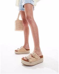 Мюли на плоской подошве Trooper с пряжкой натурального цвета Asos design