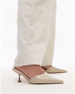 Туфли-мюли Dorota на каблуке-рюмочке кремового цвета Topshop