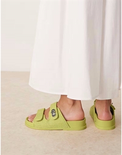 Шлепанцы Fawn со стелькой и поворотным замком цвета лайма Asos design