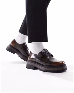 Туфли на массивной шнуровке коричневого цвета Asos design