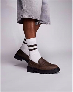 Коричневые мокасины с отделкой стежками Asos design