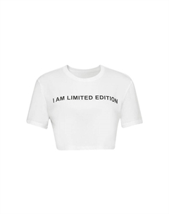 Короткая футболка из чистого хлопка, черный Deep breath