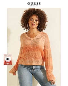 Свитер женский с v-образным вырезом, оранжевый Guess