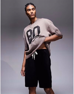 Узкие шорты из велюра в рубчик черного цвета Asos design