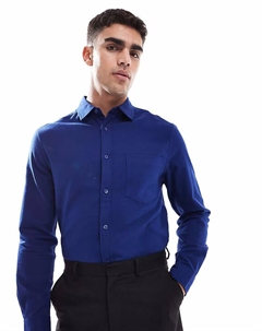 Рубашка оксфорд из матовой ткани темно-синего цвета Asos design