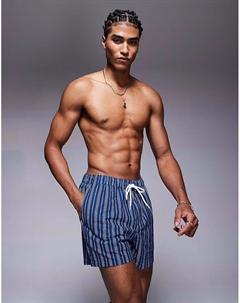 Короткие шорты для плавания с синей полоской Asos design