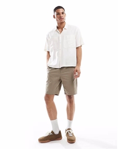 Шорты из льняной смеси с завязкой на талии, серо-коричневые Only & sons