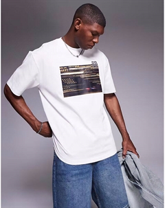 Футболка большого размера с принтом гоночной трассы Daveley из коллекции Bull Racing капсульного бренда белого цвета Hugo red