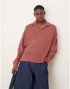 Свободная фактурная рубашка цвета ржавчины Asos design