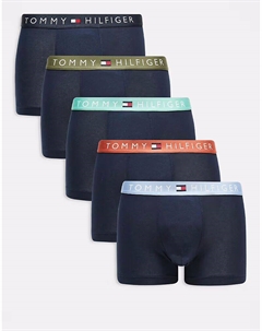 Original 5 трусов-боксеров темно-синего цвета с многослойным поясом Tommy hilfiger
