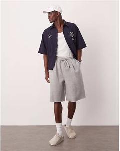 Баскетбольные шорты свободного кроя со складками серого меланжевого цвета Asos design