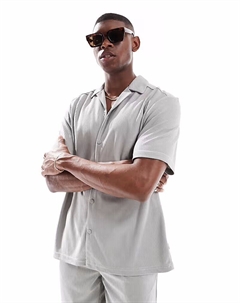 Рубашка с плиссированным воротником Revere серого цвета Only & sons