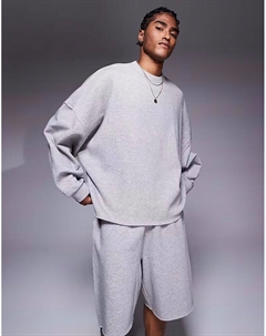 Свитшот coord extreme oversize с необработанным краем серого меланжевого цвета Asos design