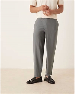 Зауженные брюки свободного кроя с запахом спереди серого цвета Asos design