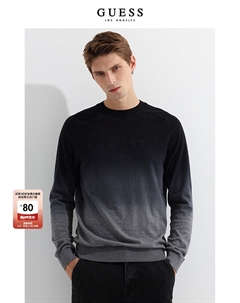 Пуловер с градиентным рисунком, темно-зеленый Guess