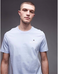 Футболка с логотипом Stack пастельно-голубого цвета Tommy hilfiger