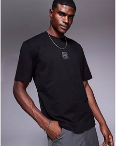 Футболка свободного кроя Bull Racing capsule Deckies с серебристым центральным логотипом черного цвета Hugo red