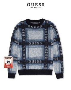Свитер мужской с круглым вырезом, синий Guess
