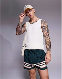 Короткие шорты для плавания зеленого цвета с полоской по краю Asos design