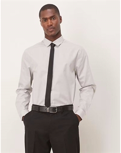 Формальная рубашка серого цвета, которую легко гладить Asos design