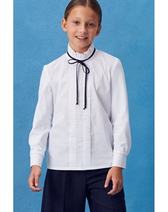 Блуза хлопковая с воротником стойкой Смена