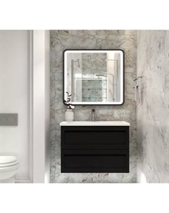 Тумба под раковину Platino 90, подвесная, черная матовая Art&max