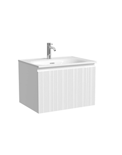 Тумба под раковину в ванную подвесная Code 590х453х400, c одним ящиком, цвет белый, CD60W Sancos