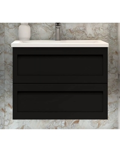 Тумба с раковиной Platino 75 AM-Platino-750-2C-SO-NM черная матовая Art&max