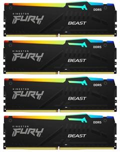 Комплект памяти DDR5 DIMM 64Gb (4x16Gb), 5600MHz, CL40, 1.25V, FURY Beast (KF556C40BBAK4-64) Retail Kingston