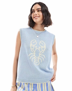 Трикотажная майка синего цвета Asos design