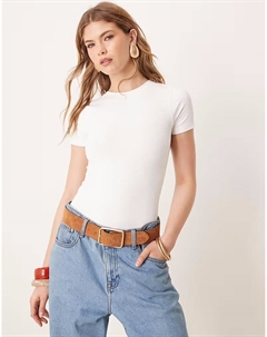 Бесшовный боди с круглым вырезом белого цвета Asos design
