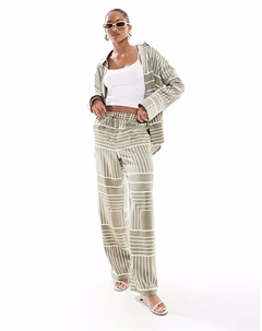 Атласные брюки широкого кроя с принтом шалфея 4th & reckless