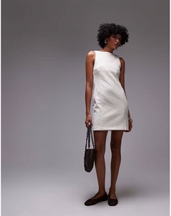 Платье-мини, приталенное по фигуре, белого цвета Mango