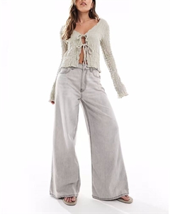 Широкие джинсы серого цвета - СЕРЫЕ Asos design