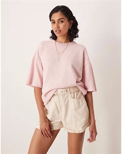 Футболка свободного кроя в розовом цвете Asos design