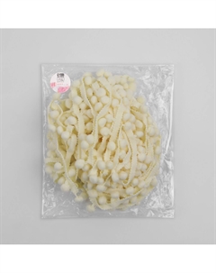 Тесьма декоративная с помпонами, 25 ± 5 мм, 8 ± 0,5 м, цвет молочный Арт узор