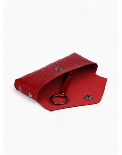 Ключница карманная на кнопке, с кольцом, размер 15×1×6 см, красная Textura