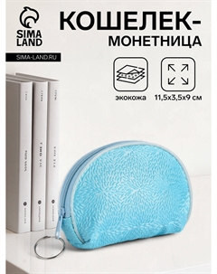 Кошелек-монетница на молнии, 11.5×3.5×9 см, голубой Nobrand