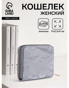 Кошелек женский на молнии 11×2.5×9 см, однотонный, серый Nobrand